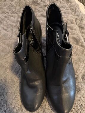 Lauren Ralph Lauren Black Leather Chukka Booties with Buckle